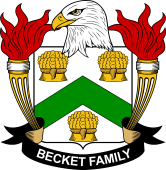 Coat of arms used by the Becket family in the United States of America