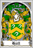 Irish Coat of Arms Bookplate for Hall