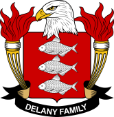 Coat of arms used by the Delany family in the United States of America
