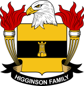 Coat of arms used by the Higginson family in the United States of America