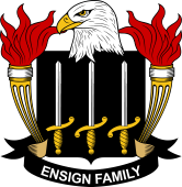 Coat of arms used by the Ensign family in the United States of America