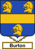 English Coat of Arms Shield Badge for Burton