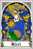 Italian Coat of Arms Bookplate for Ricci