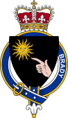 British Garter Coat of Arms for Brady (Ireland)