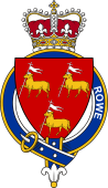 Families of Britain Coat of Arms Badge for: Rowe (England)