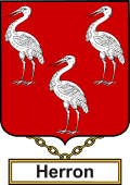English Coat of Arms Shield Badge for Herron or Heron