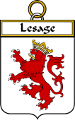 French Coat of Arms Badge for Lesage (Sage le)