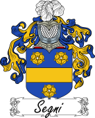 Araldica Italiana Coat of arms used by the Italian family Segni