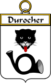 French Coat of Arms Badge for Durocher (Rocher du)