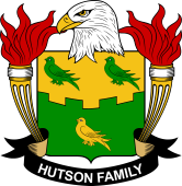 Coat of arms used by the Hutson family in the United States of America