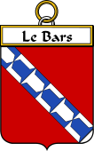 French Coat of Arms Badge for Le Bars ( de le Bars)