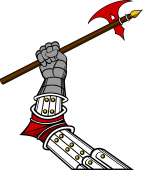 Arm in Armour Gauntleted Holding Halberd