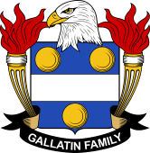 Coat of arms used by the Gallatin family in the United States of America