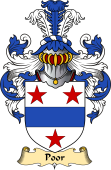 English Coat of Arms (v.23) for the family Poor (e)