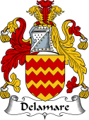 English Coat of Arms for the family Delamare