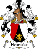 German Wappen Coat of Arms for Hennicke