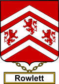English Coat of Arms Shield Badge for Rowlett