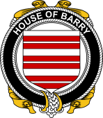 Irish Coat of Arms Badge for the BARRY family