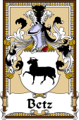 German Coat of Arms Wappen Bookplate  for Betz