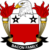 Coat of arms used by the Bacon family in the United States of America