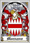 Spanish Coat of Arms Bookplate for Manzano