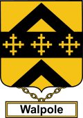 English Coat of Arms Shield Badge for Walpole