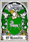 Irish Coat of Arms Bookplate for O'Hamlin