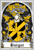 German Wappen Coat of Arms Bookplate for Burger
