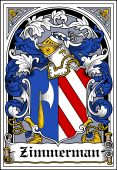 German Wappen Coat of Arms Bookplate for Zimmerman