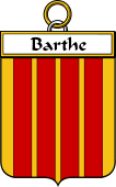French Coat of Arms Badge for Barthe
