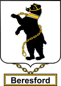 English Coat of Arms Shield Badge for Beresford