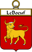 French Coat of Arms Badge for Leboeuf (boeuf le)
