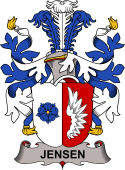 Danish Coat of Arms for Jensen or Rosenvinge