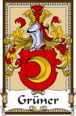 German Coat of Arms Wappen Bookplate  for Grüner