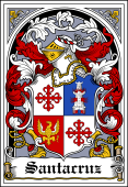 Spanish Coat of Arms Bookplate for Santacruz