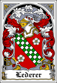 German Wappen Coat of Arms Bookplate for Lederer