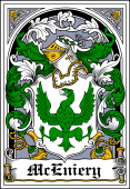 Irish Coat of Arms Bookplate for McEniery