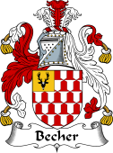 English Coat of Arms for Becher or Beach