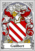 French Coat of Arms Bookplate for Guilbert