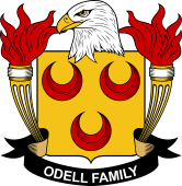 Coat of arms used by the Odell family in the United States of America