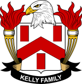 Coat of arms used by the Kelly family in the United States of America