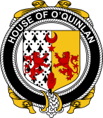 Irish Coat of Arms Badge for the O'QUINLAN family