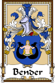 German Coat of Arms Wappen Bookplate  for Bender