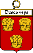 French Coat of Arms Badge for Descamps (Camps des)