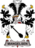 Coat of arms used by the Danish family Mangelsen