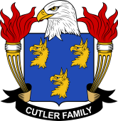 Coat of arms used by the Cutler family in the United States of America