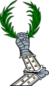 Arm in Armour Gauntleted Holding Palm Wreath