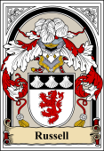 English Coat of Arms Bookplate for Russell