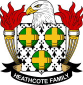 Coat of arms used by the Heathcote family in the United States of America