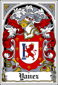 Spanish Coat of Arms Bookplate for Yanez